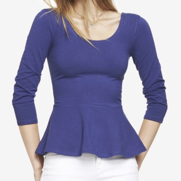 Express Scoop-neck Peplum Top - Picture 1 of 7